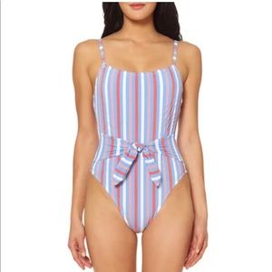 Jessica Simpson Tie Waist One Piece Swimsuit